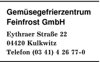 Gemsegefrierzentrum Feinfrost GmbH