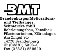 BMT Brandenburger Meliorations- und Tiefbau Gesellschaft Schmerzke mbH