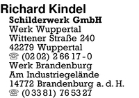 Kindel, Richard, Schilderwerk GmbH