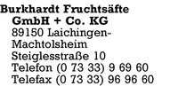 Burkhardt Fruchtsfte GmbH + Co. KG