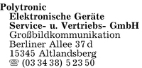 Polytronic-Elektronische Gerte Service- und Vertriebs-GmbH