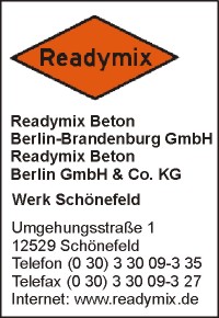 Readymix Beton Berlin-Brandenburg GmbH Readymix Beton Berlin GmbH & Co. KG Werk Schnefeld