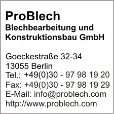 ProBlech Blechbearbeitung und Konstruktionsbau GmbH