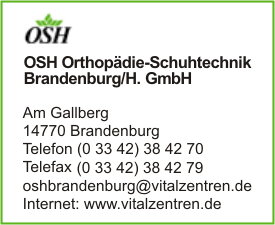 OSH Orthopdie-Schuhtechnik Brandenburg/H. GmbH