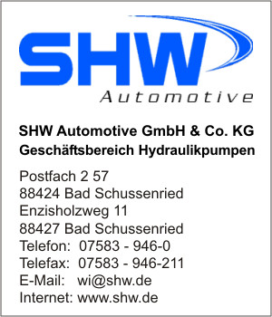 SHW Automotive GmbH & Co. KG Geschftsbereich Hydraulikpumpen
