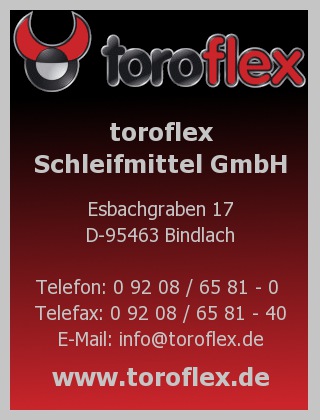 Firma toroflex Schleifmittel GmbH in Bindlach - Branche(n):  Diamantwerkzeuge Schleifmittel Schleifscheiben/ Fabrikation, Herstellung
