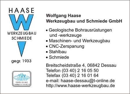 Haase Werkzeugbau und Schmiede GmbH, Wolfgang