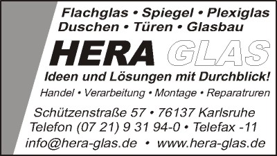 Firma Hera Glas GmbH in Karlsruhe - Branche(n): Glasereien