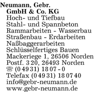 Neumann GmbH & Co. KG, Gebr.