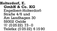 Holterdorf GmbH & Co. KG, E.