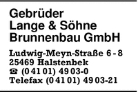 Lange & Shne Brunnenbau GmbH, Gebr.