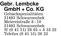Lembcke GmbH + Co. KG, Gebr.
