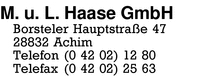Haase GmbH, M. u. L.