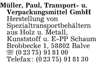 Mller Transport- und Verpackungsmittel GmbH, Paul