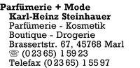Parf�merie + Mode Karl-Heinz Steinhauer