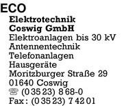 Eco Elektrotechnik Coswig GmbH