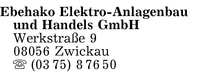 Ebehako Elektro-Anlagenbau und Handels GmbH