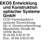 Ekos Entwicklung u. Konstruktion optischer Systeme GmbH