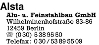 Alsta Alu- und Feinstahlbau GmbH