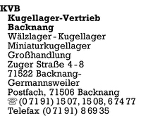 KVB Kugellager-Vertrieb Backnang