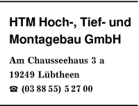 HTM Hoch-, Tief- und Montagebau GmbH