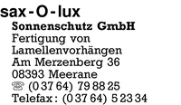 Sax-O-Lux Sonnenschutz GmbH