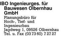 IBO Ingenieurgesellschaft fr Bauwesen Olbernhau GmbH