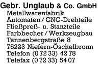 Unglaub & Co. GmbH, Gebr.