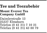 Mount Everest Tea Company GmbH