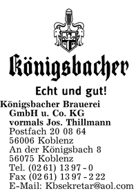 Knigsbacher Brauerei GmbH u. Co. KG vormals Jos. Thillmann