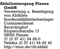 Abfallentsorgung Plauen GmbH