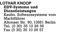 Knoop, Lothar EDV-Systeme und Dienstleistungen