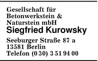 Gesellschaft fr Betonwerkstein & Naturstein mbH Siegfried Kurowsky