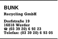 Bunk Recycling GmbH