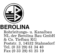 Berolina Rohrleitungs- und Kanalbau Zweigndl. d. Berolina Baugesellschaft mbH & Co. KG