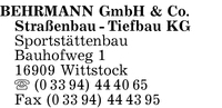Behrmann GmbH & Co. Straen- und Tiefbau KG