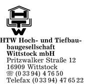 HTW Hoch- und Tiefbaugesellschaft Wittstock mbH