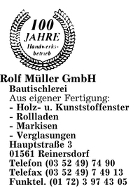 Mller, Rolf, GmbH, Bautischlerei