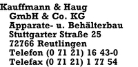 Kauffmann & Haug GmbH & Co. KG