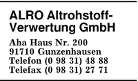 ALRO GmbH Altrohstoffverwertung
