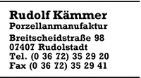 Rudolf Kmmer Porzellanmanufaktur GmbH