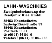 Lahn-Waschkies Zwiegniederlassung der Readymix Kies GmbH