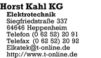 Kahl KG Elektrotechnik, Horst