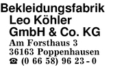 Bekleidungsfabrik Leo Khler GmbH & Co. KG