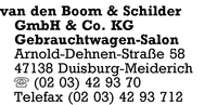 Boom & Schilder GmbH & Co. KG, van den