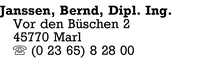 Janssen, Dipl. Ing. Bernd