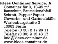 Klees Container Service, Andr