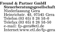 Freund & Partner GmbH Steuerberatungsgesellschaft Niederlassung Gera