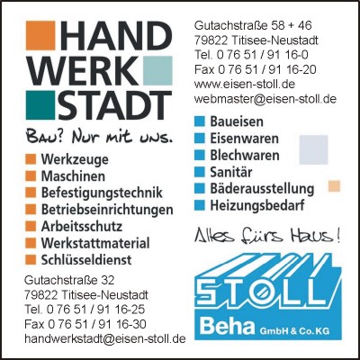 Firma Eisen-Stoll Beha GmbH & Co. KG in Titisee-Neustadt - Branche(n):  Baumarkt