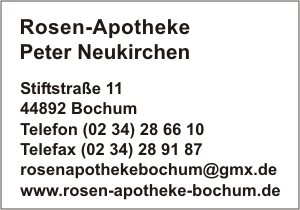 Firma Rosen-Apotheke Peter Neukirchen in Bochum - Branche(n): Apotheken